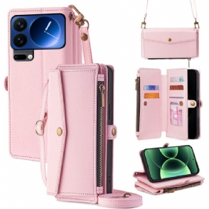 Leren Hoesje Voor Xiaomi 17 Pro Max Portemonnee En Schouderband