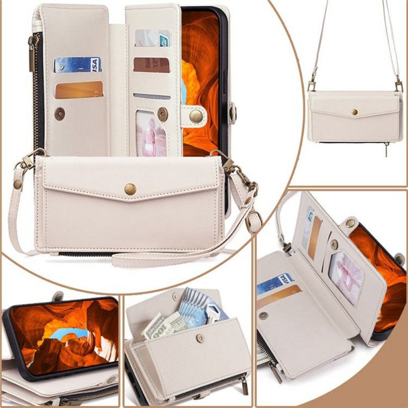 Leren Hoesje Voor Xiaomi 17 Pro Max Portemonnee En Schouderband