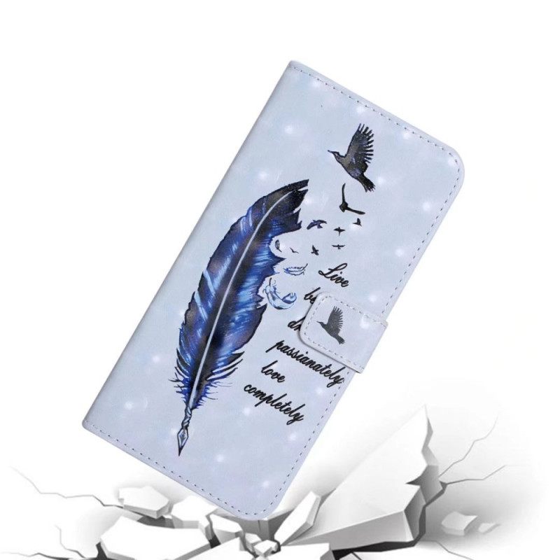 Leren Hoesje Xiaomi 17 Pro Max Blauwe Veer