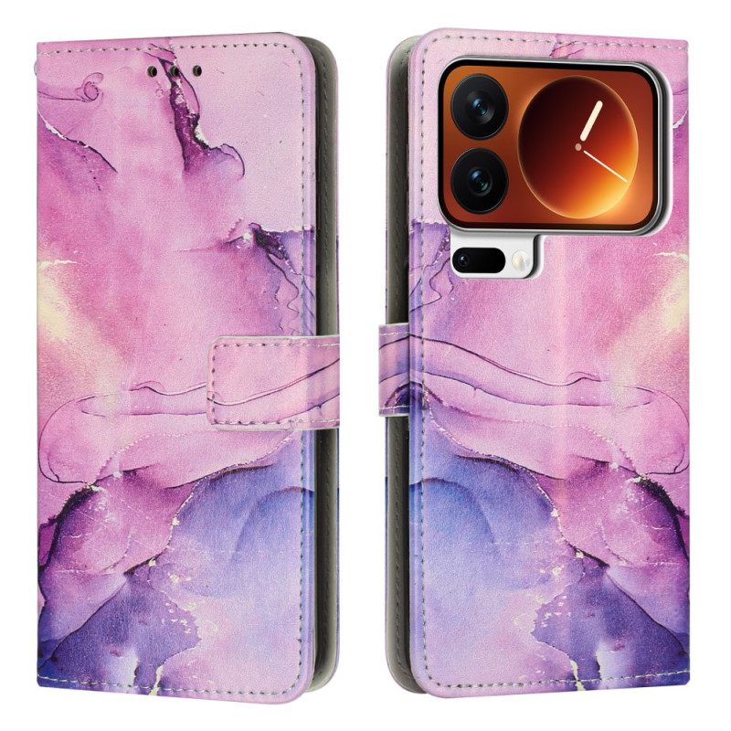 Leren Hoesje Xiaomi 17 Pro Max Marmerstijl Bescherming Hoesje