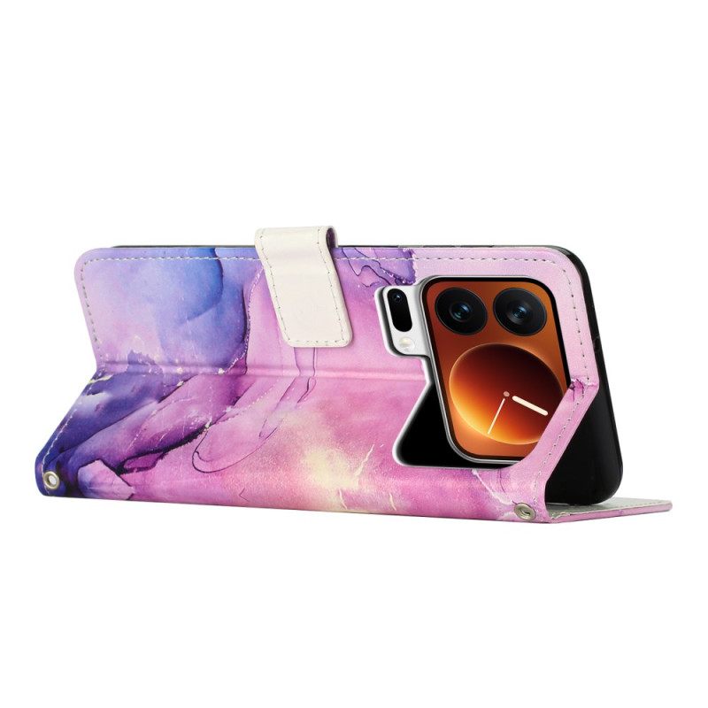 Leren Hoesje Xiaomi 17 Pro Max Marmerstijl Bescherming Hoesje