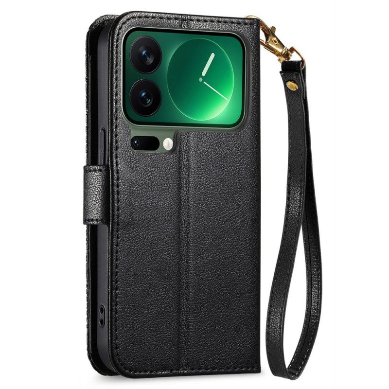 Leren Hoesje Xiaomi 17 Pro Max Portemonnee Met Bloemenpatroon