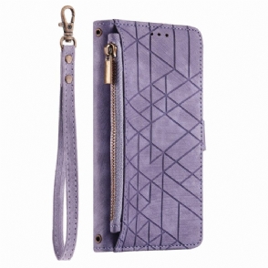 Leren Hoesje Xiaomi 17 Pro Max Portemonnee Met Geometrisch Design