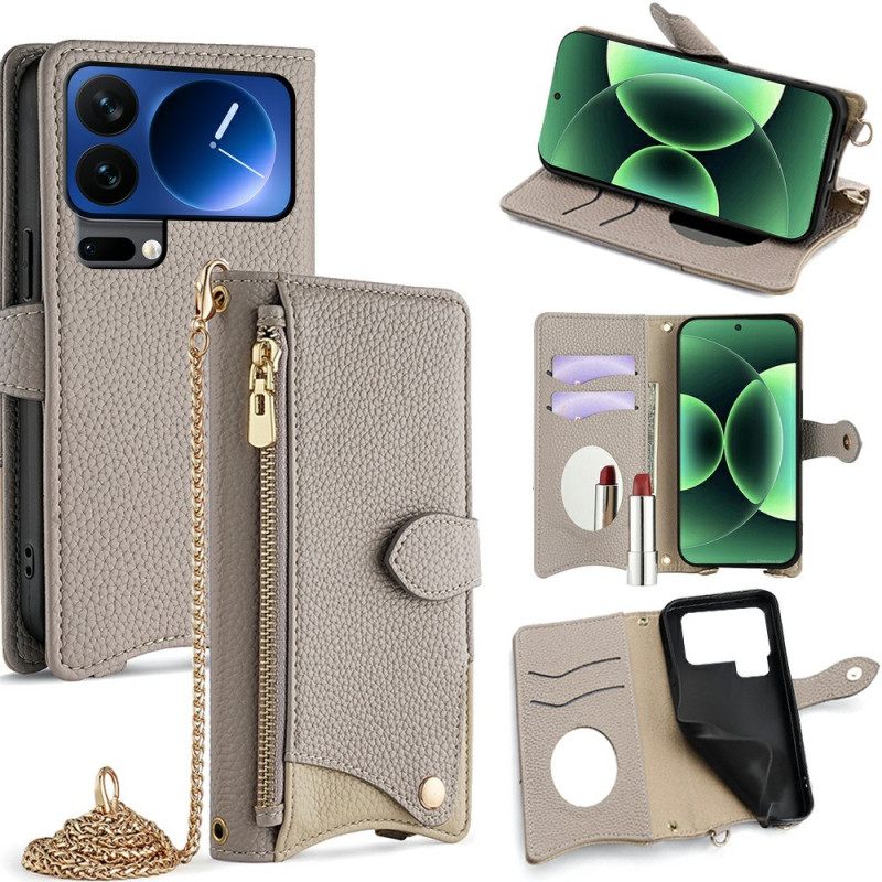 Leren Hoesje Xiaomi 17 Pro Max Schouderband Met Ketting