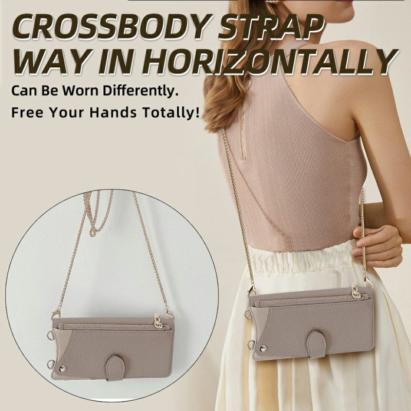 Leren Hoesje Xiaomi 17 Pro Max Schouderband Met Ketting