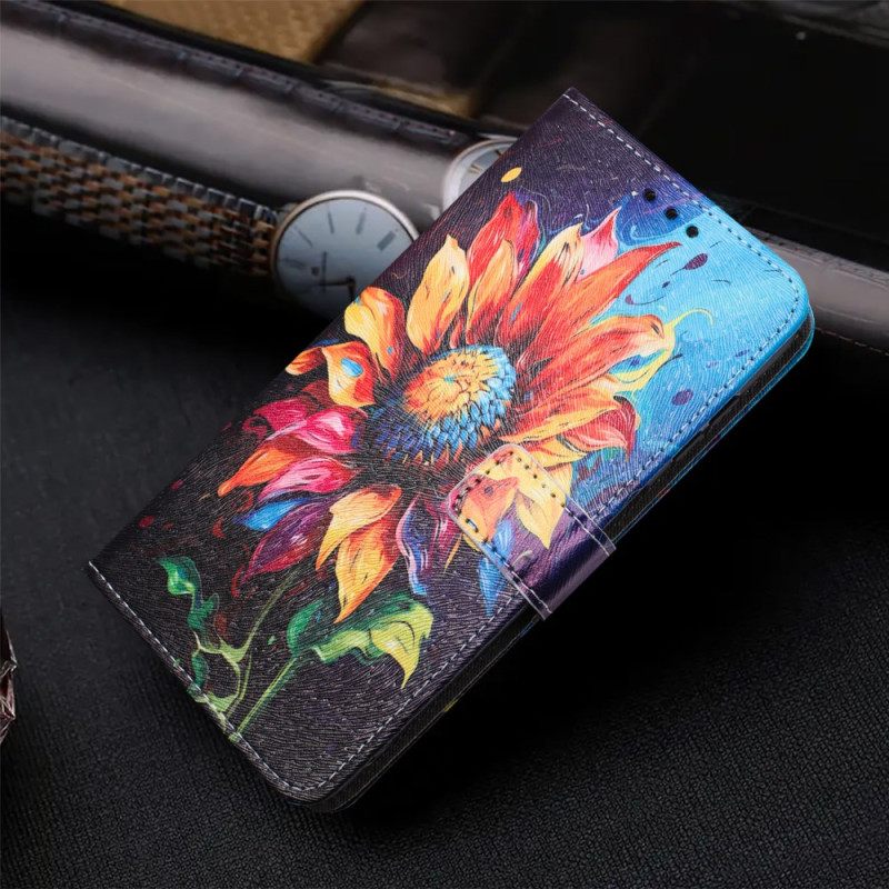Leren Hoesje Xiaomi 17 Pro Max Zonnebloem