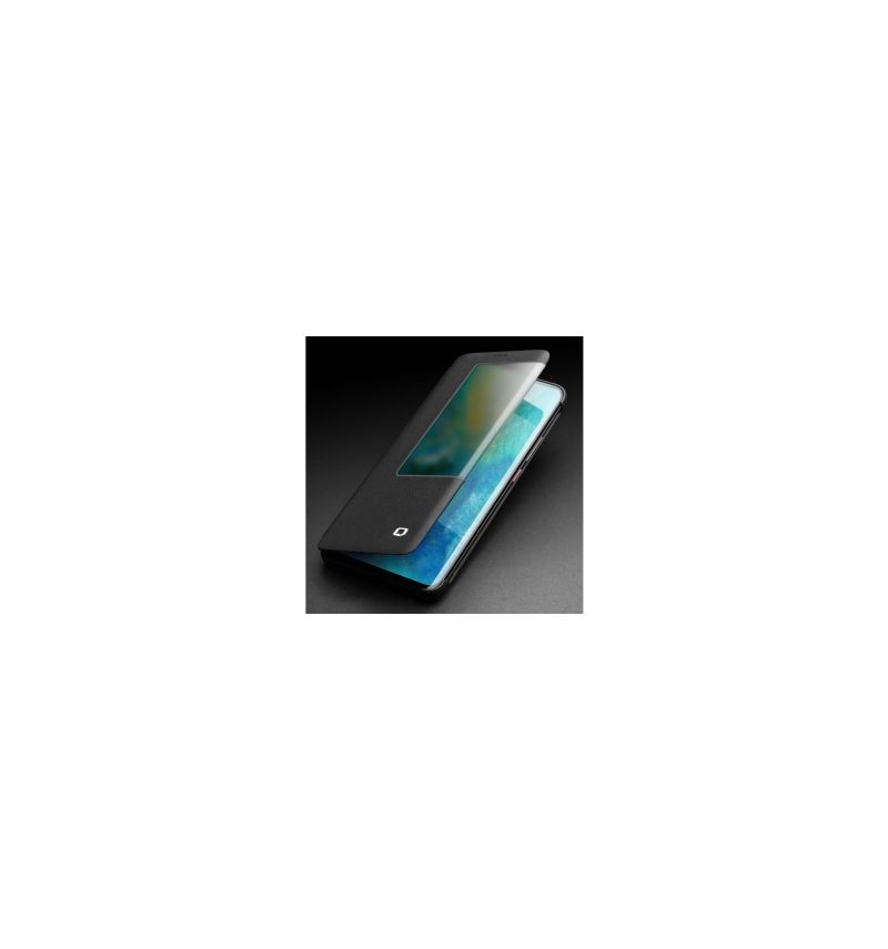 Leren Hoesje voor Huawei Mate 20 Leer Met Venster - Zwart