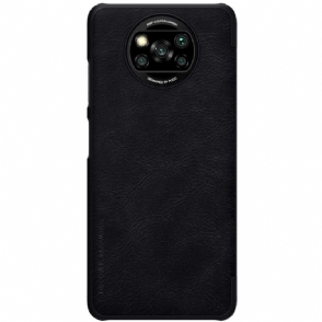 Folio-hoesje voor Poco X3 / X3 Pro / X3 NFC Qin-serie Leereffect