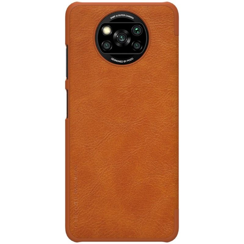 Folio-hoesje voor Poco X3 / X3 Pro / X3 NFC Qin-serie Leereffect