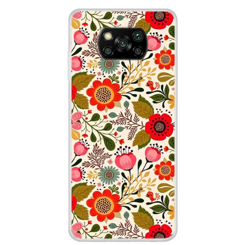Telefoonhoesje voor Poco X3 / X3 Pro / X3 NFC Bescherming Kleurrijke Bloemen