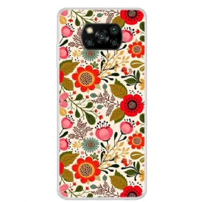 Telefoonhoesje voor Poco X3 / X3 Pro / X3 NFC Bescherming Kleurrijke Bloemen