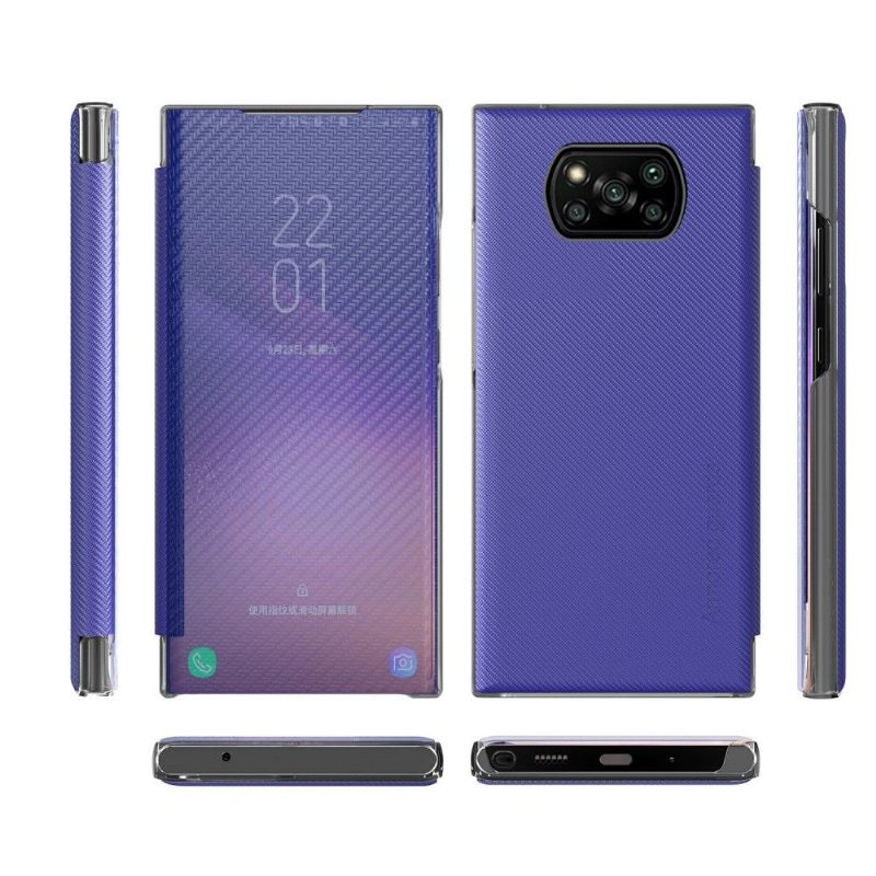 Telefoonhoesje voor Poco X3 / X3 Pro / X3 NFC Folio-hoesje Koolstofvezel