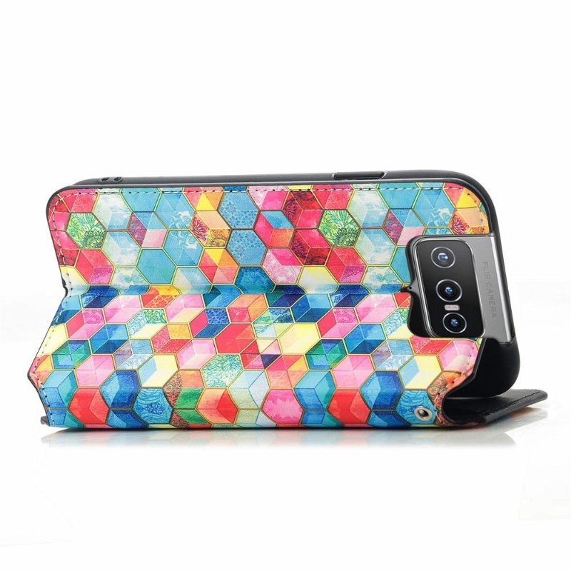 Folio-hoesje voor Asus Zenfone 8 Flip 3d-kubus