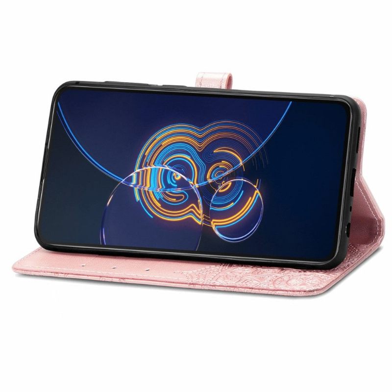 Leren Hoesje voor Asus Zenfone 8 Flip Bescherming Folio-hoesje Mandala-reliëf In Kunstleer
