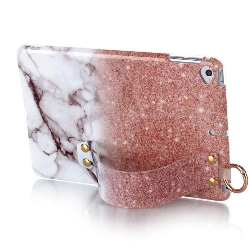 iPad Mini 5 2019 - Hoesje Met Glitter En Marmeren Band