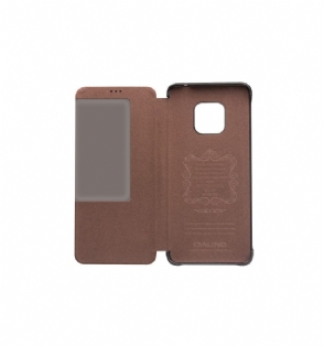 Flip Case voor Huawei Mate 20 Pro In Leer Met Venster - Bruin