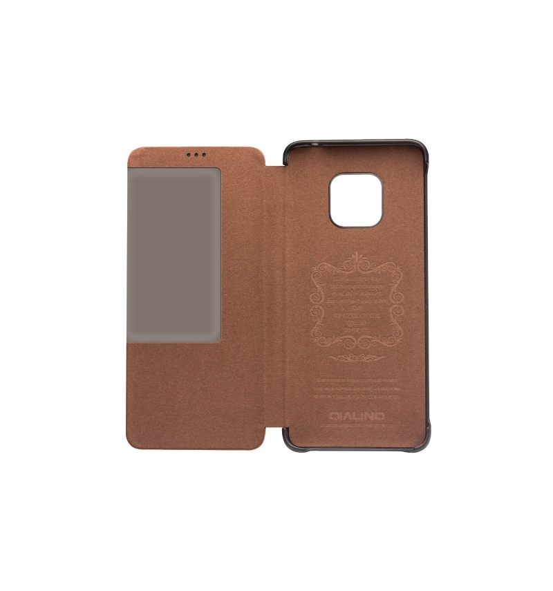Folio-hoesje voor Huawei Mate 20 Pro In Leer Met Venster - Lichtbruin