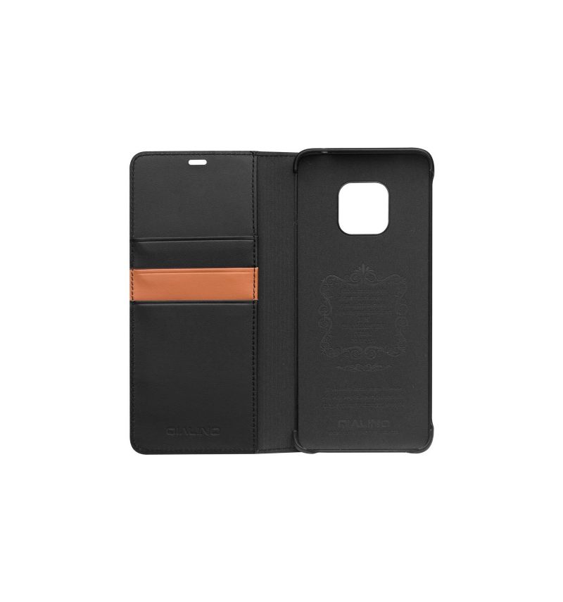 Folio-hoesje voor Huawei Mate 20 Pro Klassiek Echt Leer - Zwart