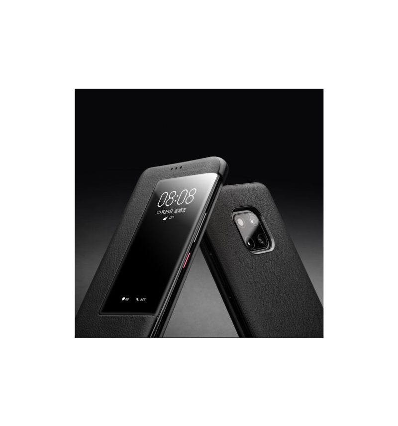 Folio-hoesje voor Huawei Mate 20 Pro Leer Met Venster - Zwart