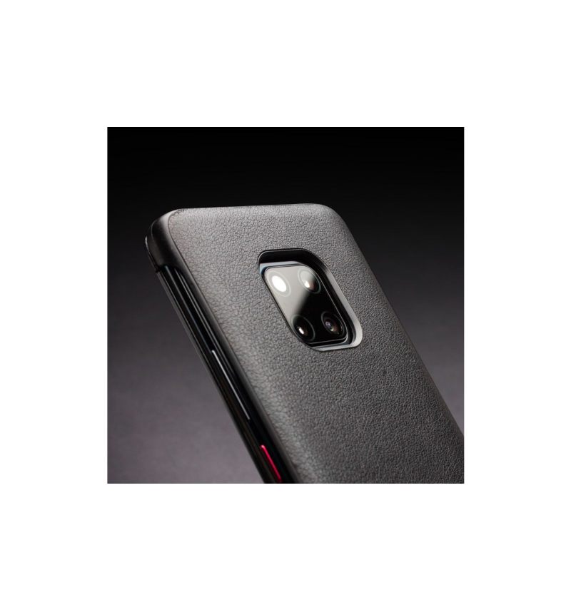 Folio-hoesje voor Huawei Mate 20 Pro Leer Met Venster - Zwart
