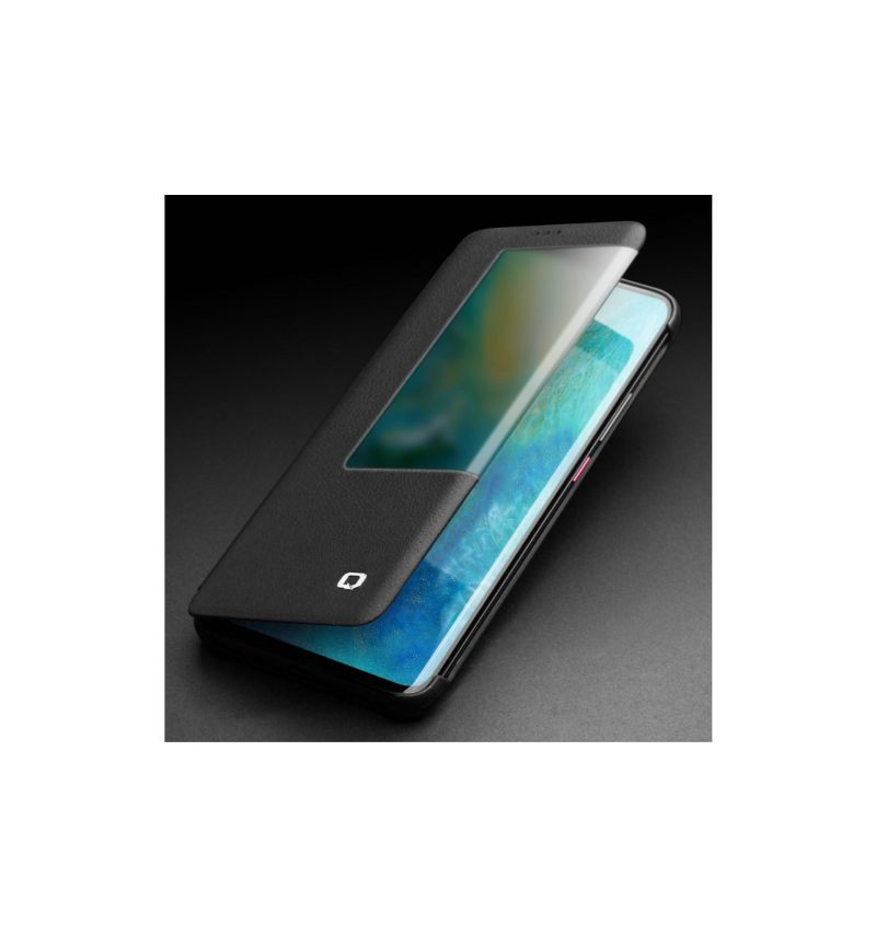 Folio-hoesje voor Huawei Mate 20 Pro Leer Met Venster - Zwart