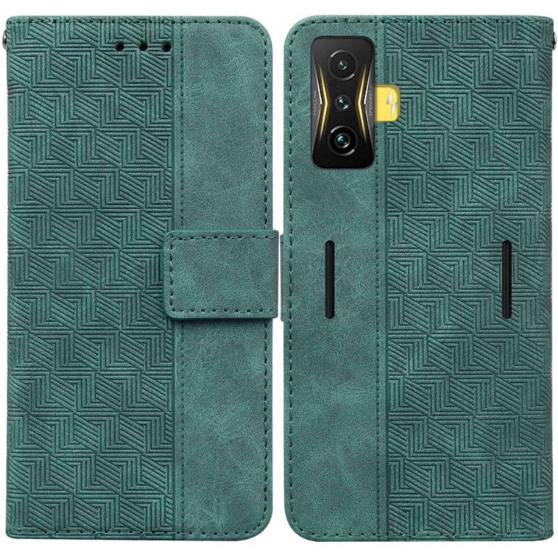 Cover voor Poco F4 GT Folio-hoesje Faux Leather Folio Strepen