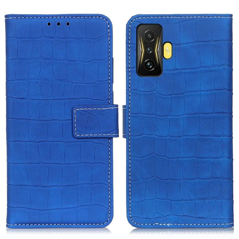 Leren Hoesje voor Poco F4 GT Bescherming Stiksels Met Krokodillenlook