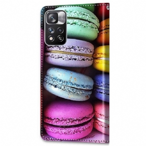 Folio-hoesje voor Xiaomi Redmi Note 11 Pro Plus 5G Anti-fall Macarons