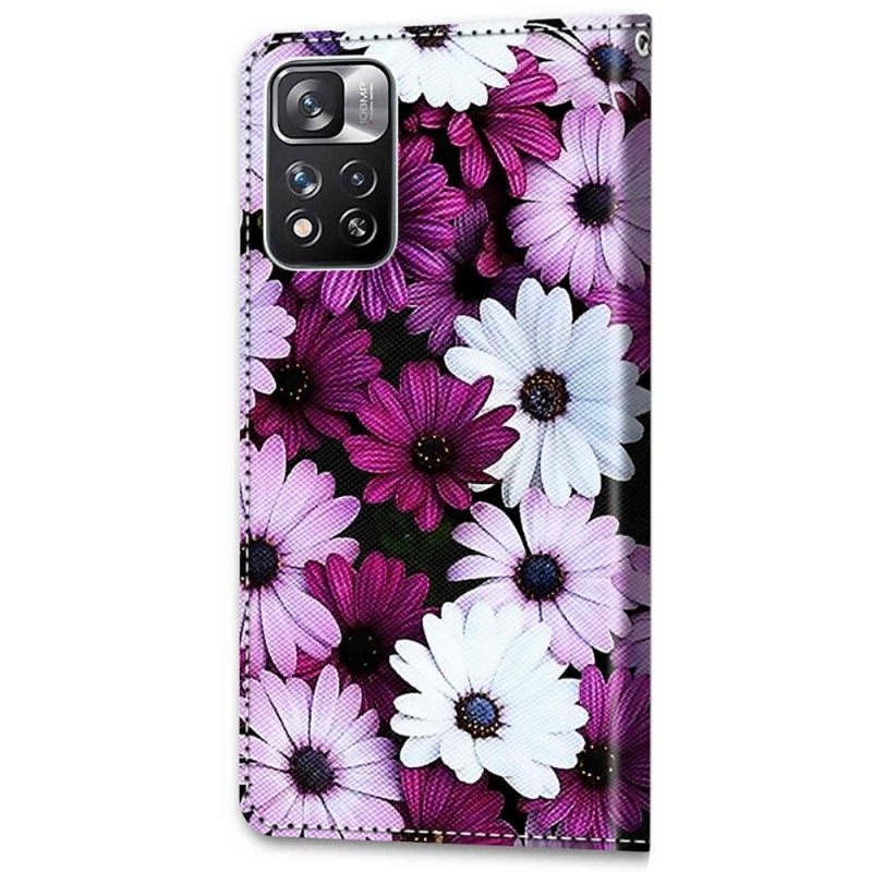 Folio-hoesje voor Xiaomi Redmi Note 11 Pro Plus 5G Kleurrijke Madeliefjes