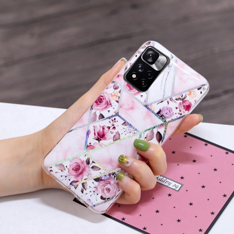 Hoesje voor Xiaomi Redmi Note 11 Pro Plus 5G Marmer En Bloemen