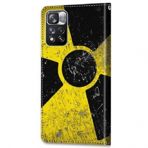 Leren Hoesje voor Xiaomi Redmi Note 11 Pro Plus 5G Bescherming Radioactief Symbool