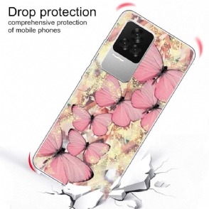 Hoesje voor Poco F4 Roze Vlinders