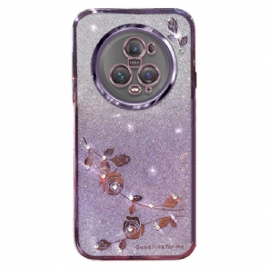 Hoesje voor Honor Magic 5 Pro Roze Pailletten