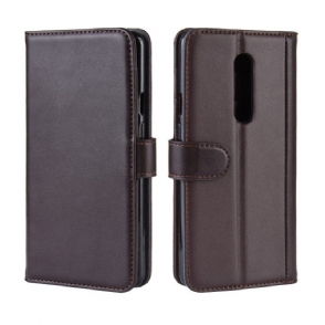 Case voor OnePlus 7 Pro Bescherming Premium Leren Kaarthouder - Bruin