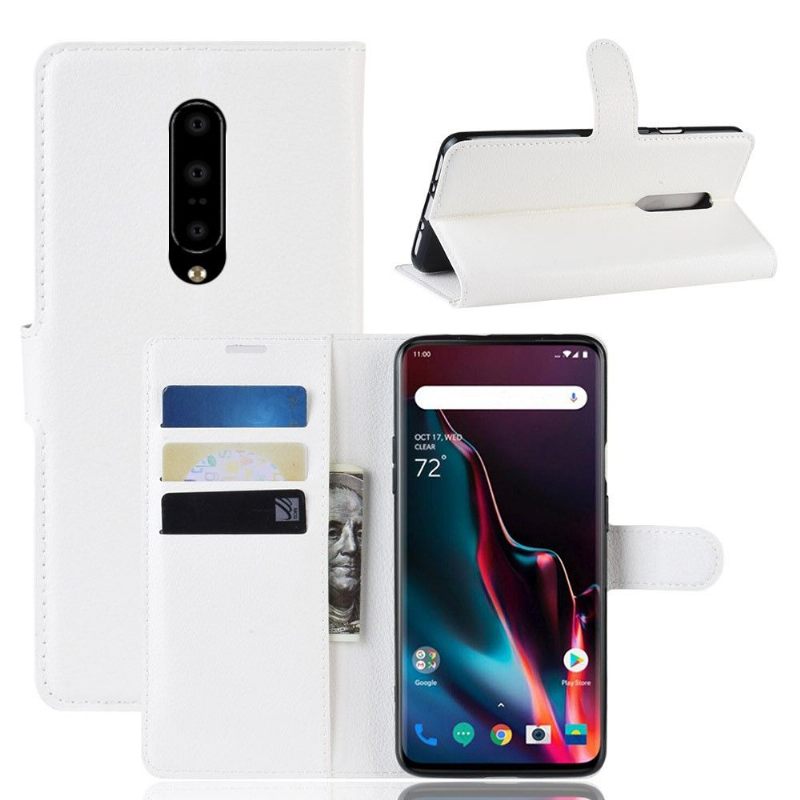 Cover voor OnePlus 7 Pro Stijl Lederen Kaarthouder