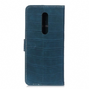 Folio-hoesje voor OnePlus 7 Pro Kunstleer Krokodil-effect