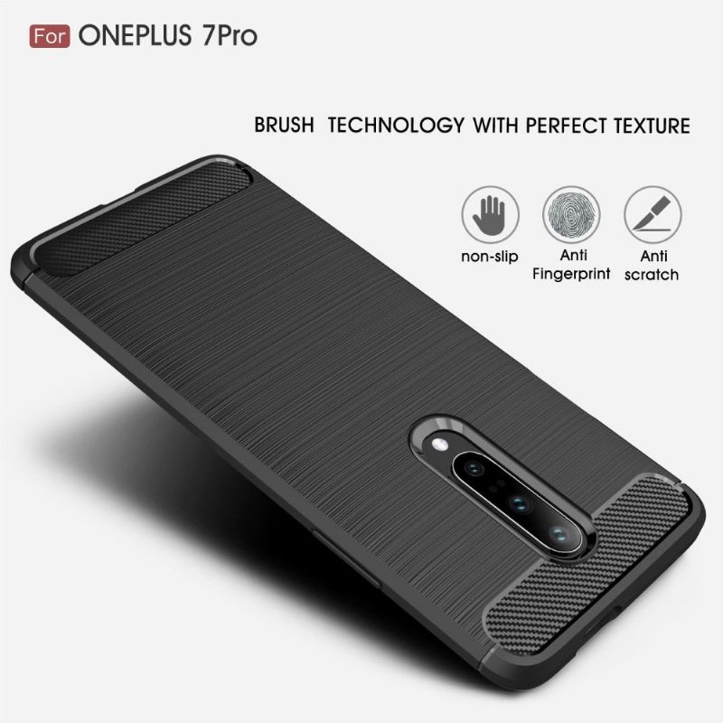Hoesje voor OnePlus 7 Pro Koolborstel Gel