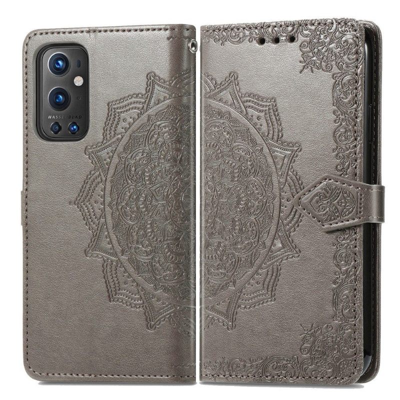 Flip Case voor OnePlus 9 Pro Mandala-reliëf In Kunstleer