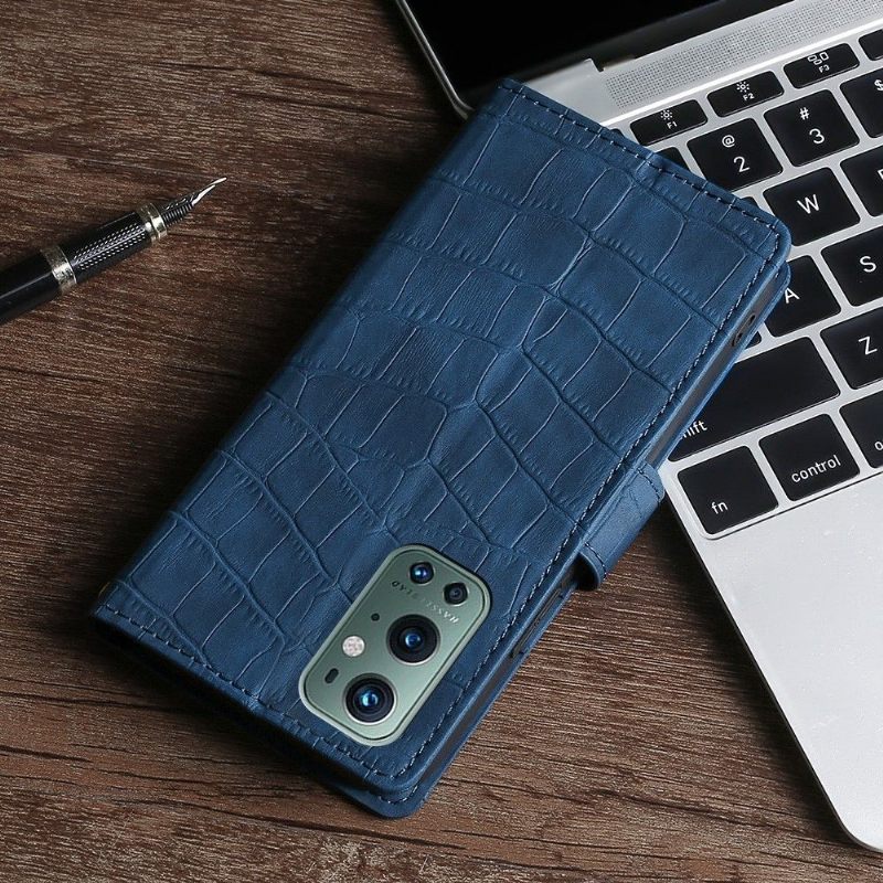 Folio-hoesje voor OnePlus 9 Pro Ana Faux Krokodillenleer