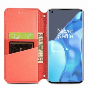 Folio-hoesje voor OnePlus 9 Pro Chique Mandala-leereffect
