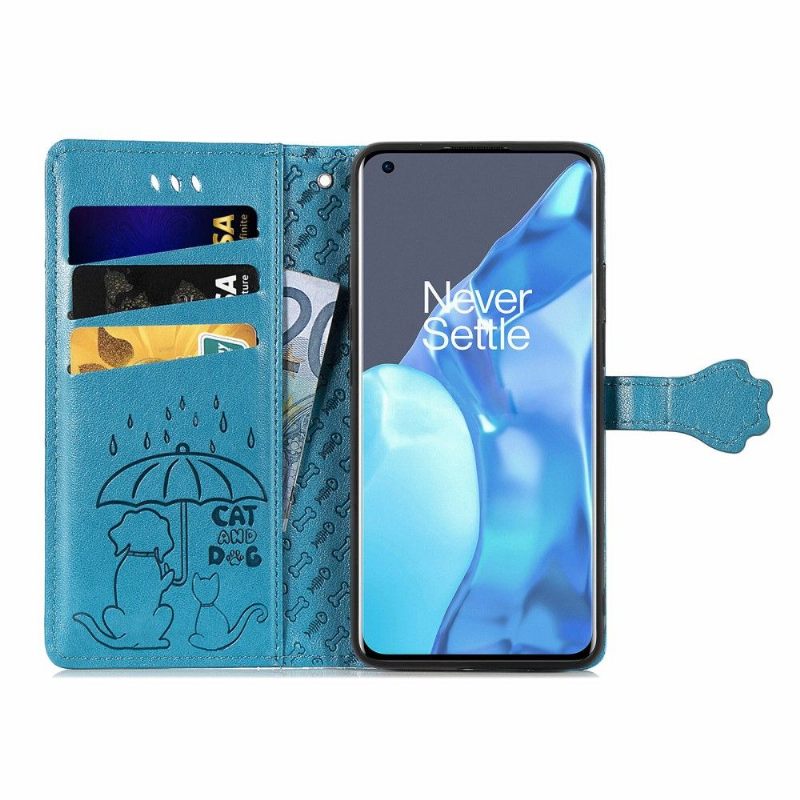 Folio-hoesje voor OnePlus 9 Pro Dieren In Reliëf