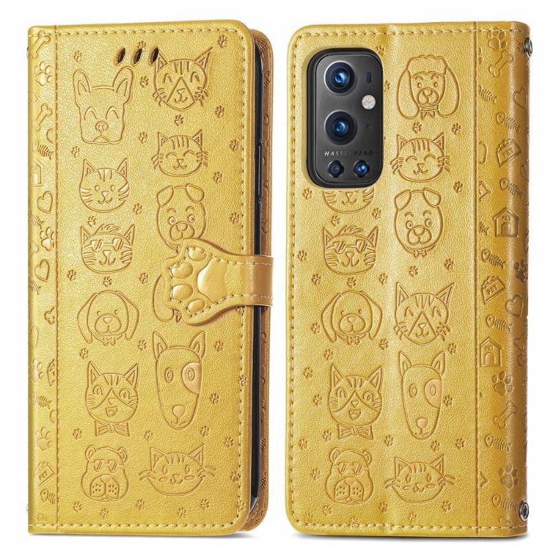 Folio-hoesje voor OnePlus 9 Pro Dieren In Reliëf