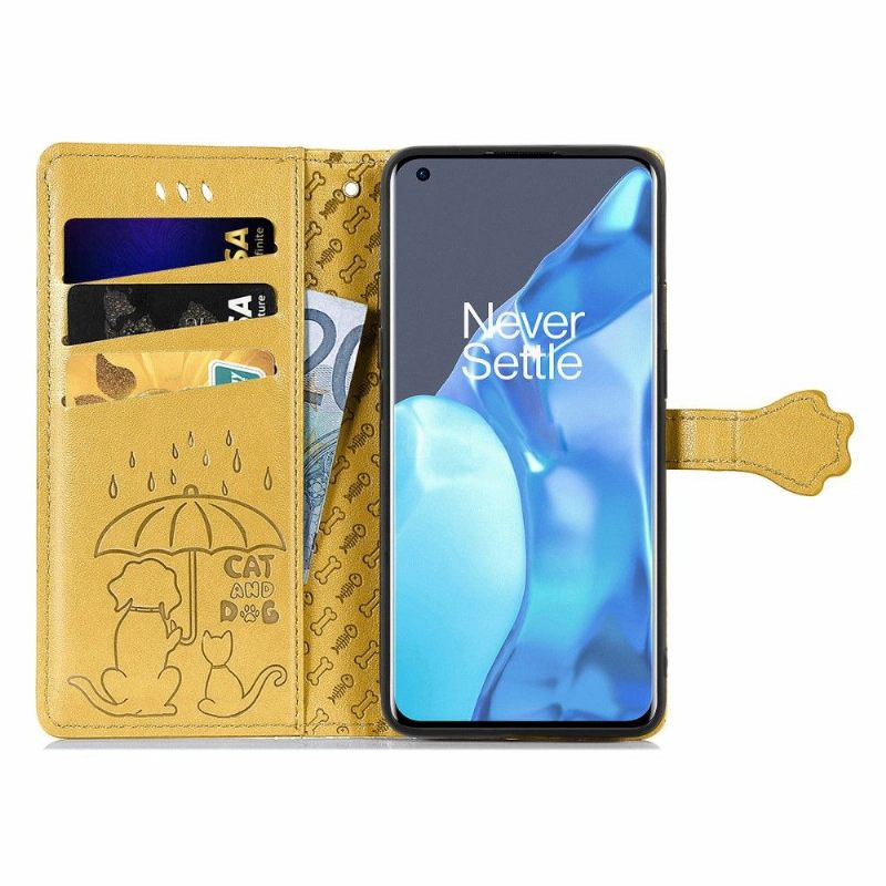 Folio-hoesje voor OnePlus 9 Pro Dieren In Reliëf