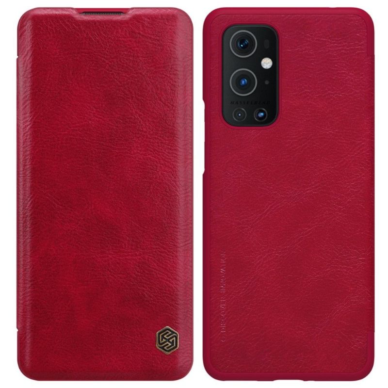 Folio-hoesje voor OnePlus 9 Pro Qin-serie Leereffect