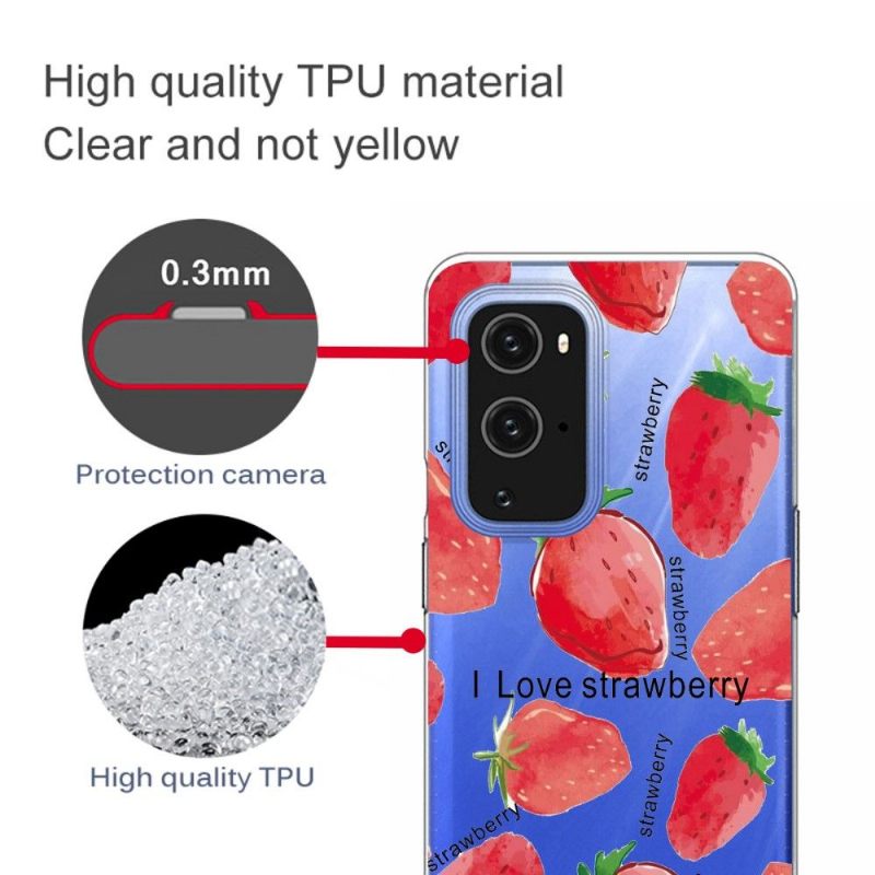 Hoesje voor OnePlus 9 Pro Anti-fall Aardbei