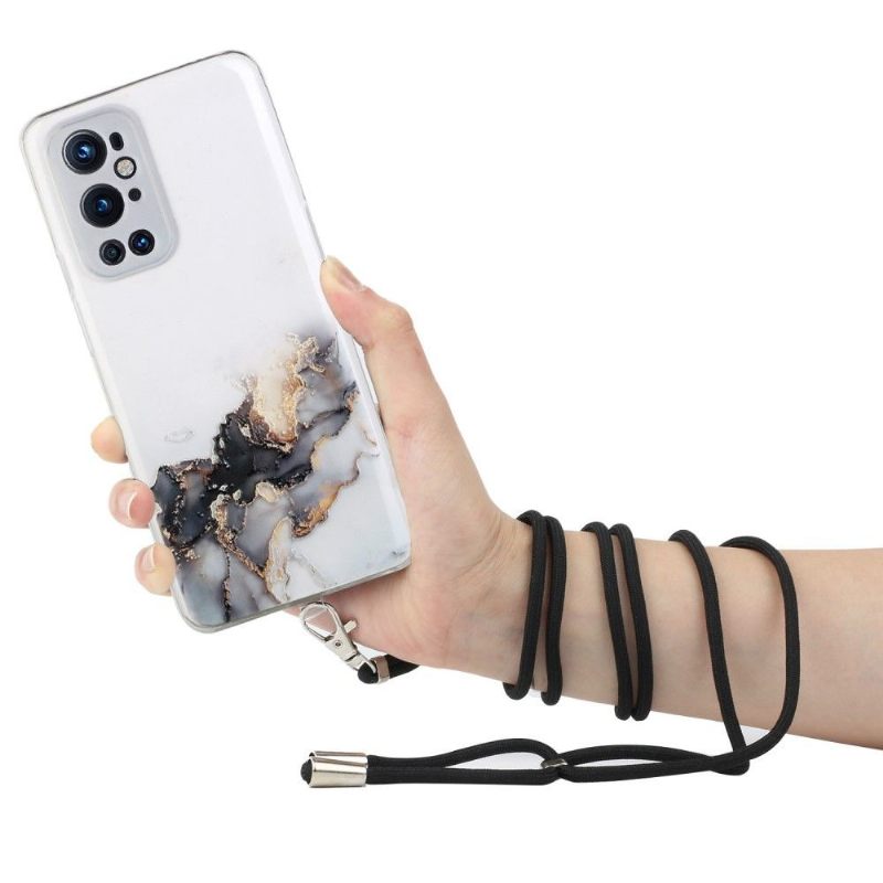 Hoesje voor OnePlus 9 Pro Marmer Met Koord