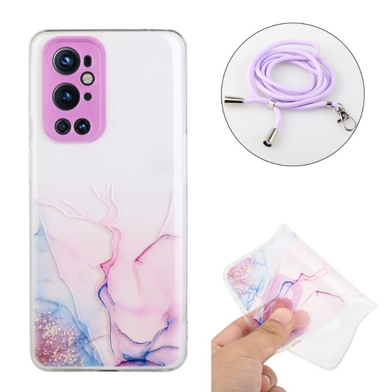 Hoesje voor OnePlus 9 Pro Marmer Met Koord