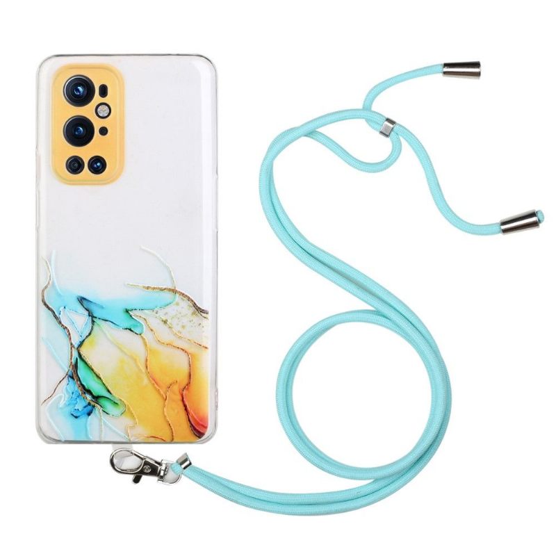Hoesje voor OnePlus 9 Pro Marmer Met Koord