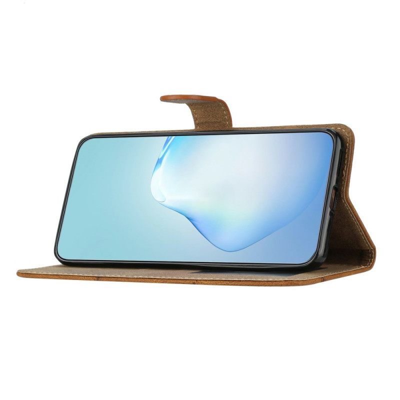 Bescherming Hoesje Poco C75 Lijnen Suède-effect