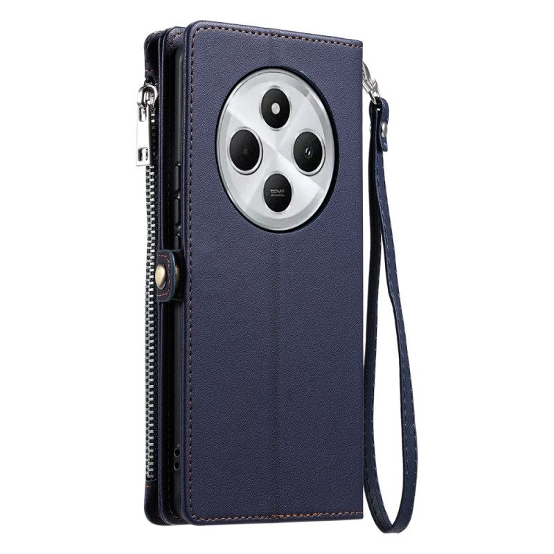 Bescherming Hoesje Poco C75 Portemonnee Met Riempje En Schouderriem